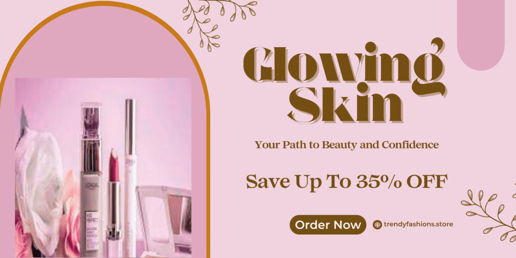 pink and brown elegant promotion beauty skincare banner